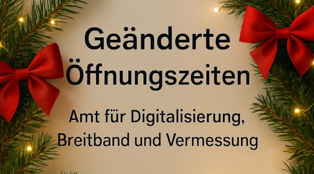 Geänderte Öffnungszeiten ADBV Weihnachten